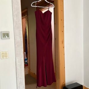 Burgundy evening dress